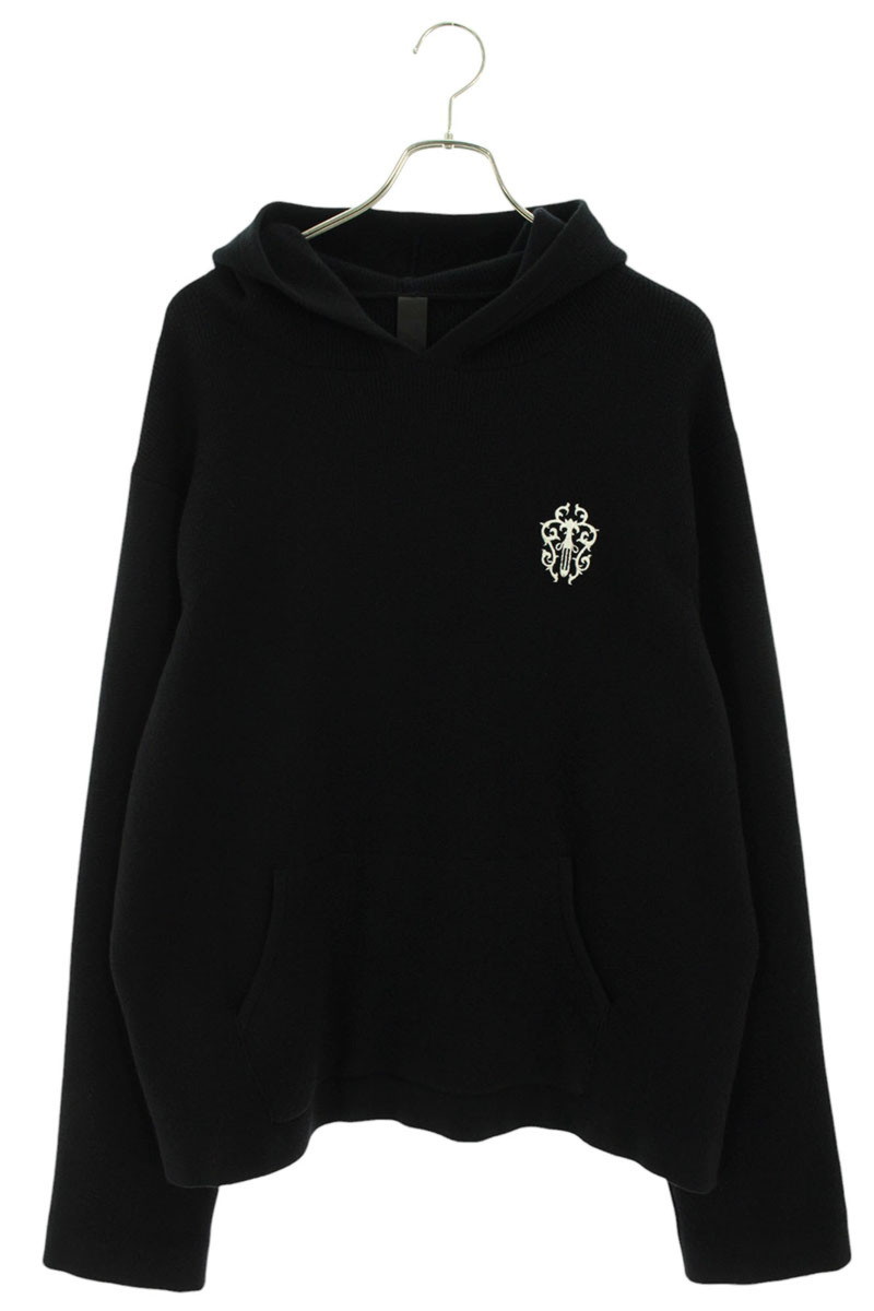 クロムハーツ Chrome Hearts　サイズ:L SWTR REGULATOR HD ダガー刺繍カシミアニットパーカー(ブラック)【209052】【GZ11】【メンズ】【中古】bb17#rinkan*A ｜RINKAN 260,370円