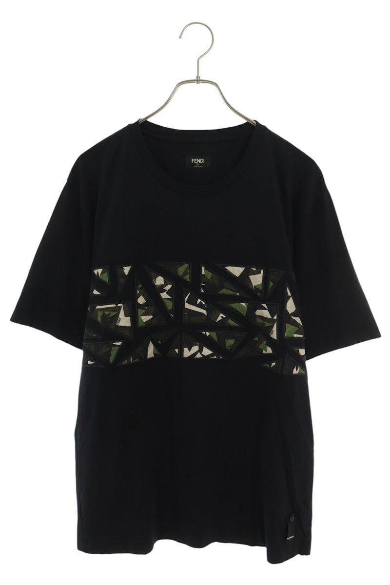 FENDI - ITI1SQRROAWG FENDI フェンディ FFロゴ ポロシャツ トップス 半袖 レディース サイズ 42 ブラック ベージュ ITI1SQRROAWG FENDI フェンディ FFロゴ ポロシャツ トップス