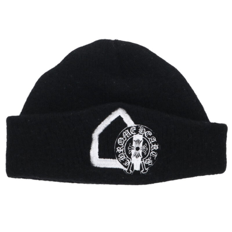 クロムハーツ Chrome Hearts　 WOOL WATCH CAP ウールワッチキャップ ドーバー限定ビーニーニットキャップ(ブラック)【500152】【OS06】【小物】【中古】bb17#rinkan*B
