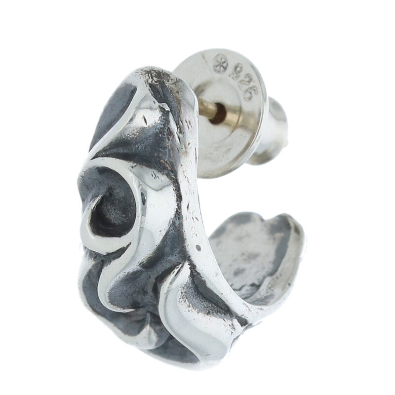 中古 クロムハーツ　シルバー カーブドティアドロップ スタッド ピアス CHROME HEARTS クロムハーツ CARVED TEARDROP カーブドティア