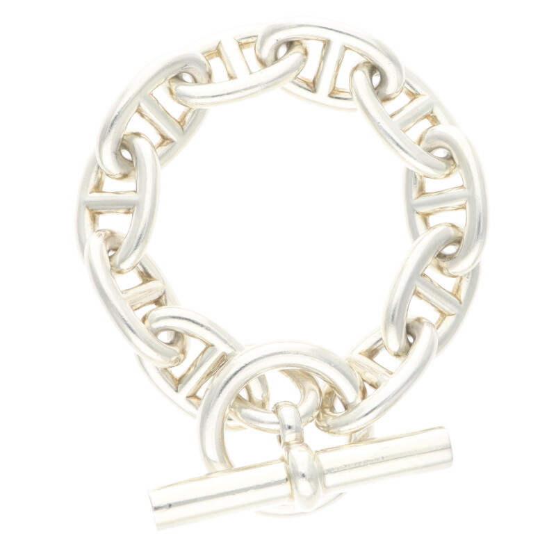 エルメス HERMES　 サイズ:10LINK Chaine d'Ancre TGM シェーヌダンクルTGMシルバーブレスレット(シルバー 94.48)【712142】【SB01】【小物】【中古】bb87#rinkan*B