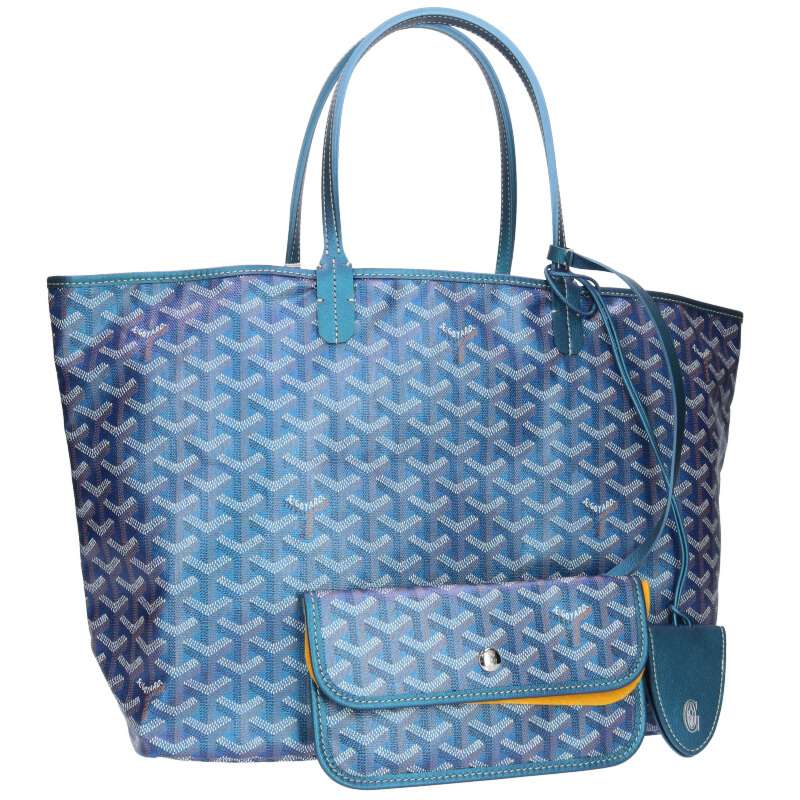 ゴヤール GOYARD 大きさ:PM  サンルイPM 合切袋付き添い人PVCトートバッグ(青碧)【712142】【GZ14】【小物】【中古】bb78#rinkan*A