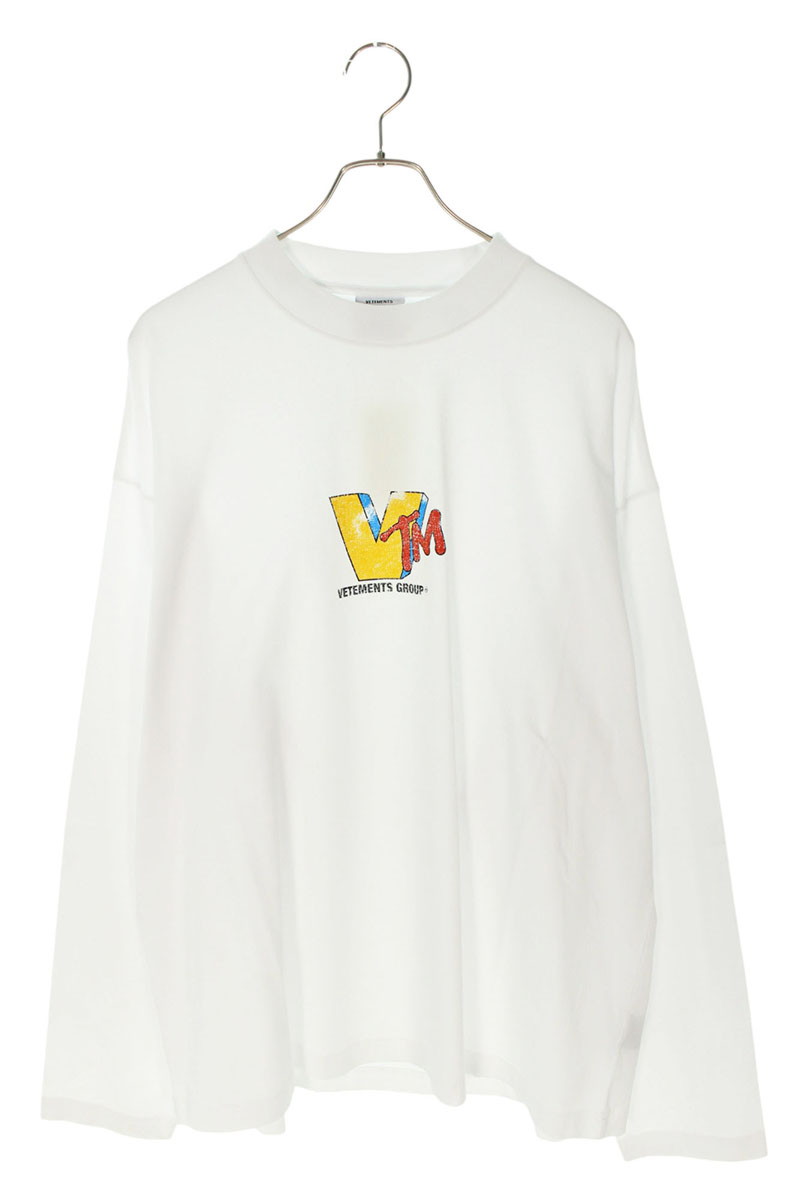 ヴェトモン VETEMENTS　 サイズ:XS 25SS UA66LS630W VMロングスリーブ長袖カットソー(ホワイト)【022142】【SB01】【メンズ】【新古品】bb78#rinkan*N