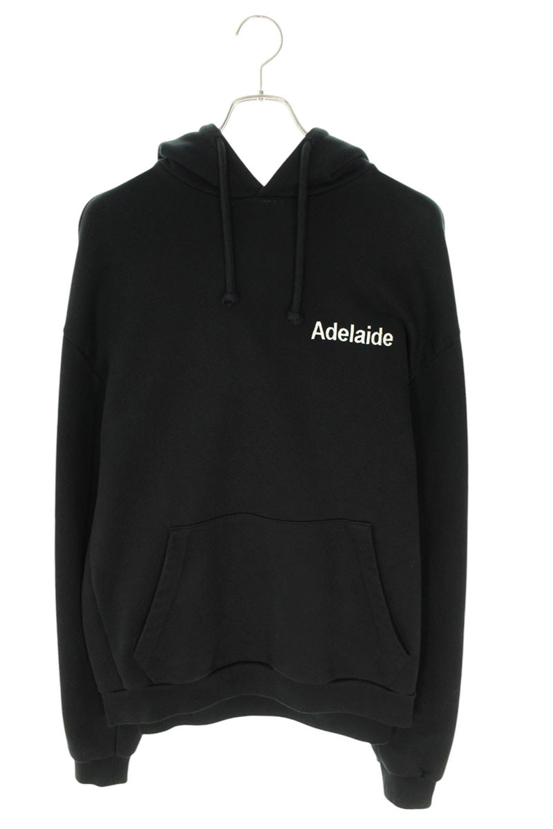 ヴェトモン VETEMENTS　サイズ:XS 16AW 25周年記念限定50着 ADELAIDE限定レタリング刺繍パーカー(ブラック)【922142】【BS55】【メンズ】【中古】bb162#rinkan*B ｜RINKAN