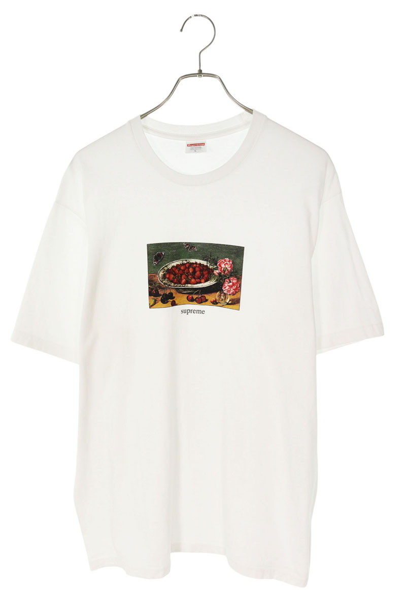 シュプリーム SUPREME 大きさ:L  23SS  Strawberries Tee オランダ苺刷り上げるプルオーバー(白いこと)【924062】【OM10】【メンズ】【中古】bb378#rinkan*B