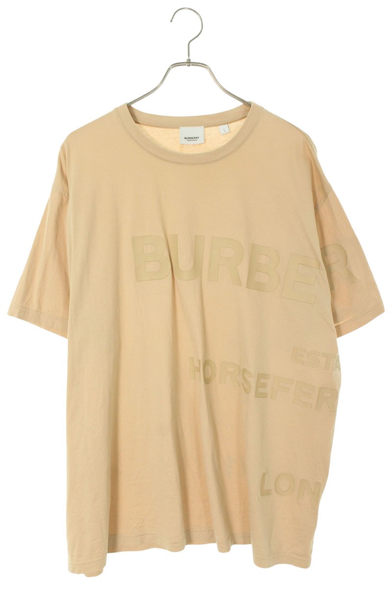 バーバリー Burberry　 サイズ:L 8051240 ホースフェリープリントTシャツ(ベージュ)【923062】【OM10】【メンズ】【中古】bb295#rinkan*B