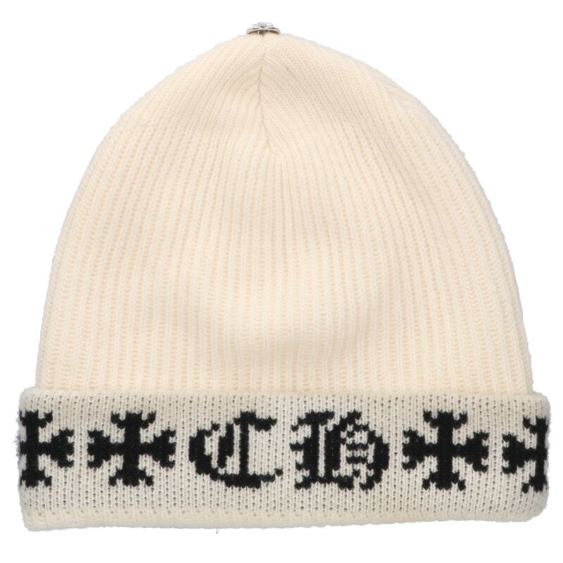 chrome hearts ニット　アイボリー 楽天市場】クロムハーツ ニットビーニー Pom-Pom シルバー