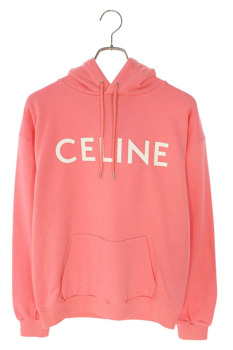 【ヴィンテージ】Rank:B☆Celine XS イエロー ロゴ フーディ ヴィンテージ】Rank:B☆Celine XS イエロー ロゴ フーディ