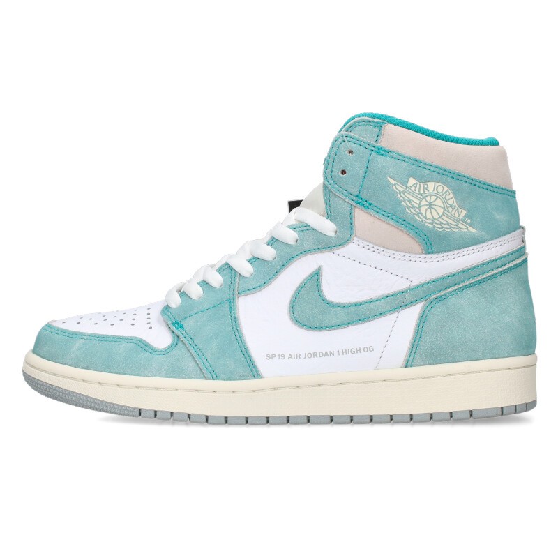 ナイキ NIKE サイズ:27cm AIR JORDAN 1 RETRO HIGH OG TURBO GREEN 555088-311 エアジョーダン1レトロハイオージーターボグリーンスニーカー(ライトブルー×ホワイト)【121052】【BS55】【メンズ】【小物】【中古】bb297#rinkan*S|RINKAN