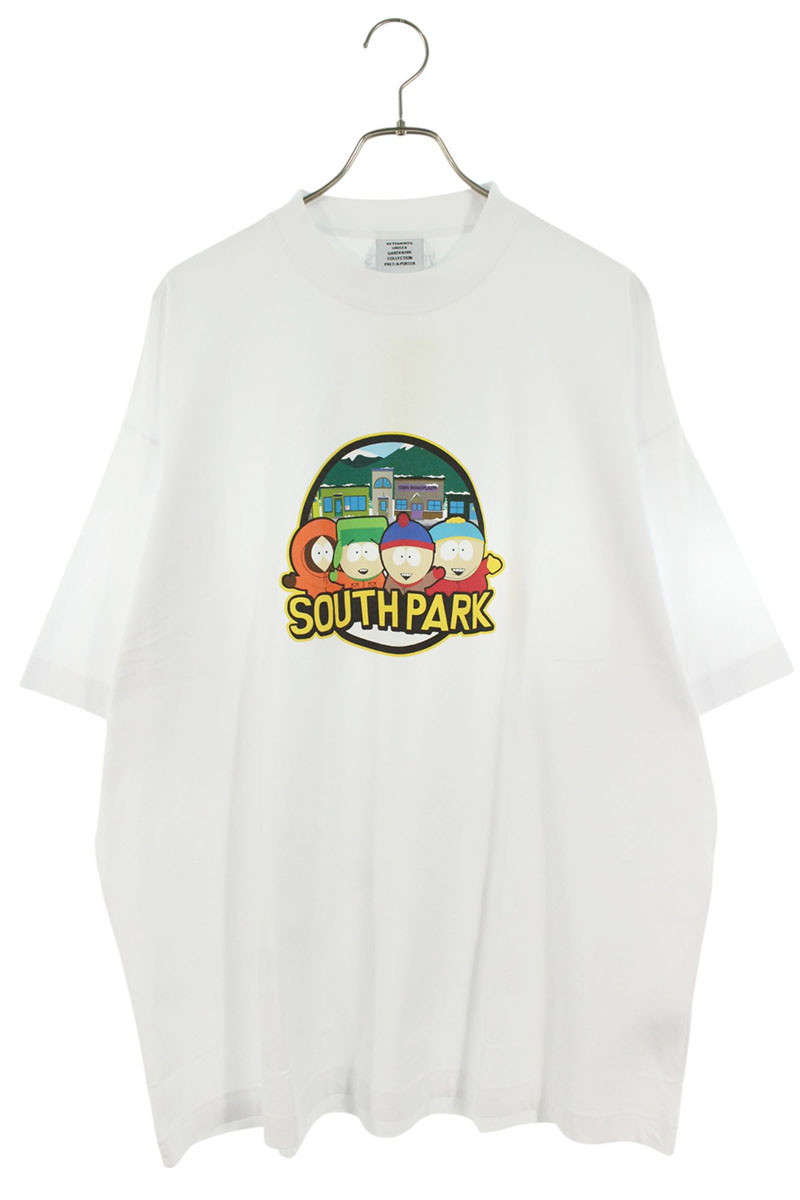 VETEMENTSヴェトモン/ホワイト 'Single' オーバーサイズ Tシャツ VETEMENTS ヴェトモン Tシャツ サイズ:XS / ジュラシックパーク