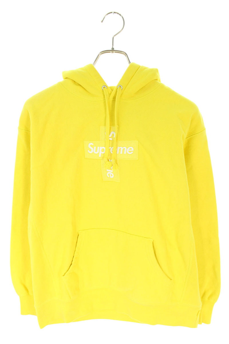 シュプリーム SUPREME　 サイズ:S 20AW Cross Box Logo Hooded Sweatshirt クロスボックスロゴフーデッドスウェットシャツパーカー(イエロー)【912052】【SB01】【メンズ】【中古】bb212#rinkan*B
