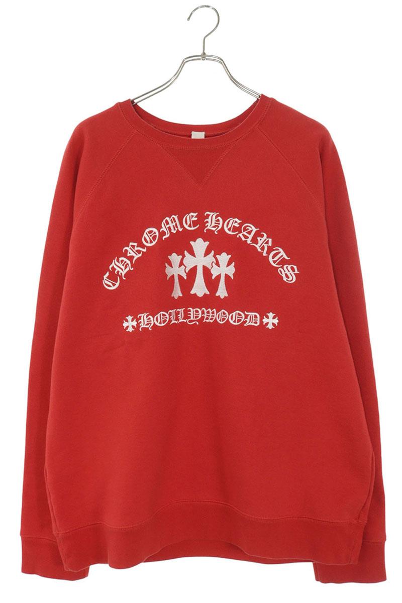 クロムハーツ Chrome Hearts　サイズ:XL U SAILIN ON CREW スウェット(レッド&times;シルバー)【825062】【SS07】【メンズ】【中古】bb394#rinkan*B｜RINKAN