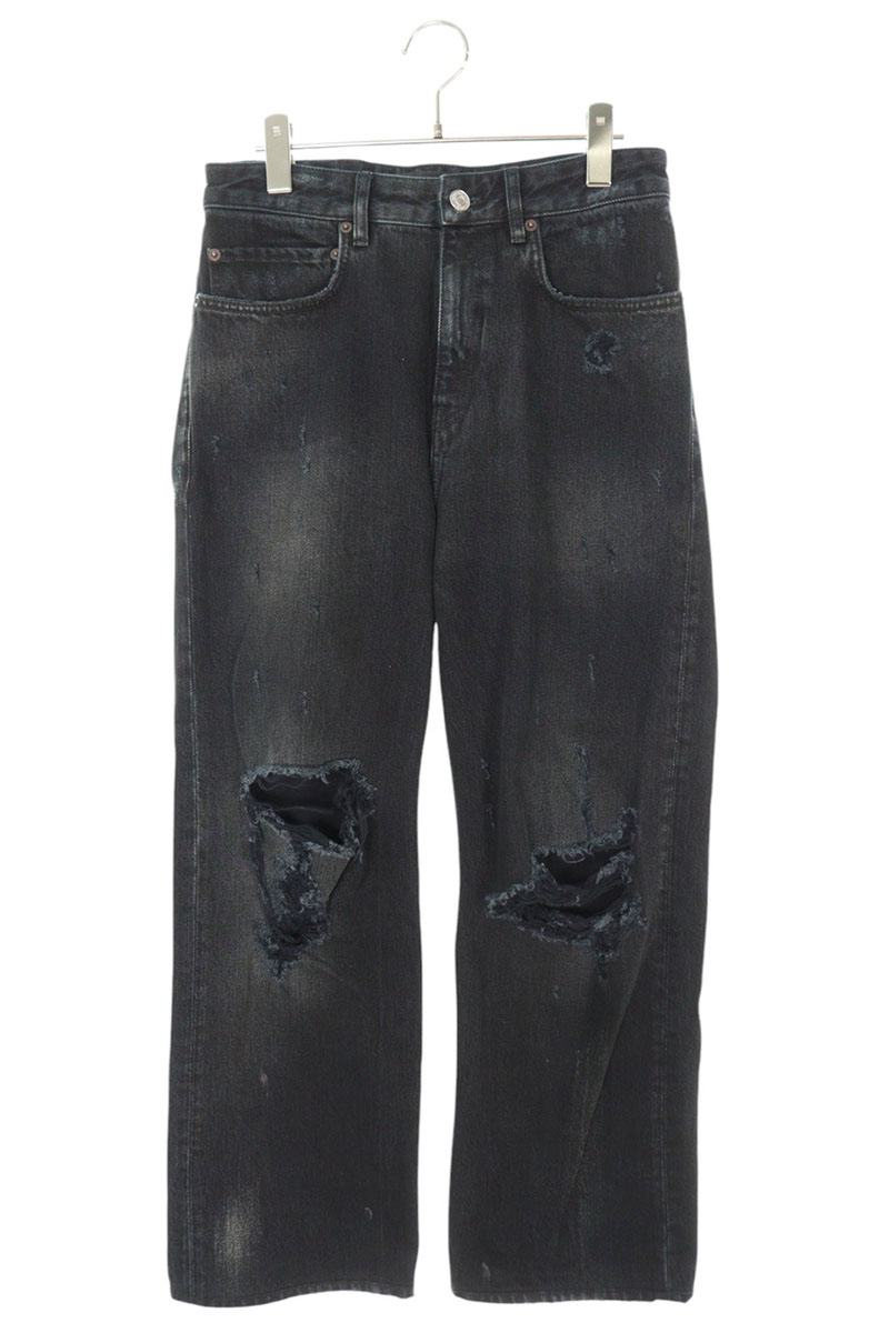 楽天市場】BALENCIAGA バレンシアガ 23SS Destroyed Knee Baggy Jeans
