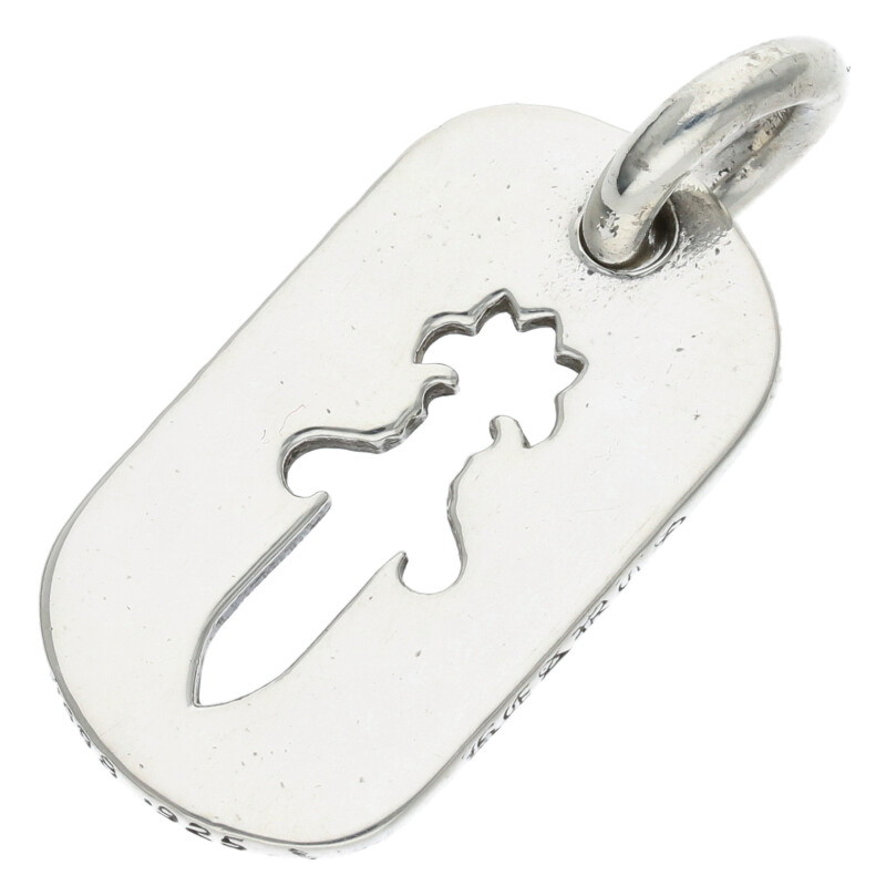 クロムハーツ Chrome Hearts D TAG SML CO DAG カットアウトダガードッグタグ スモールドッグタグネックレストップ(シルバー 8.07g)【503052】【SS07】【小物】【中古】bb76#rinkan*B