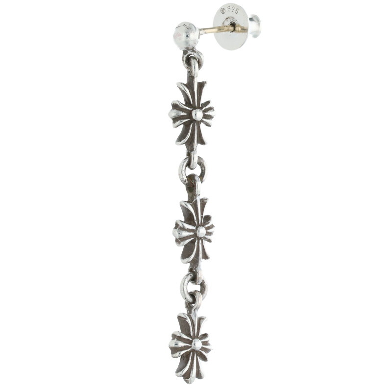 クロムハーツ Chrome Hearts   TINY E CH PLS 3 タイニーECHつけ加える3落っこちる オールドシルバーピアス(しろがね色 2.69g)【023052】【NO05】【小物】【中古】bb62#rinkan*B
