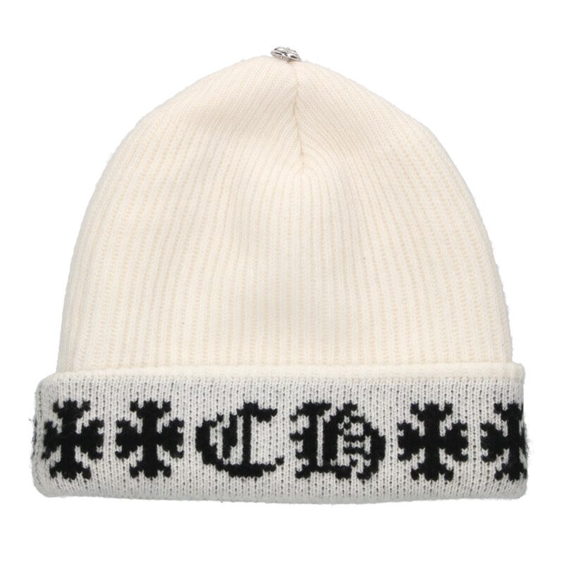 【最終値下げ】　Chrome Hearts ホワイトニット帽 Chrome Hearts - 新品未使用 CHROME HEARTS クロムハーツ