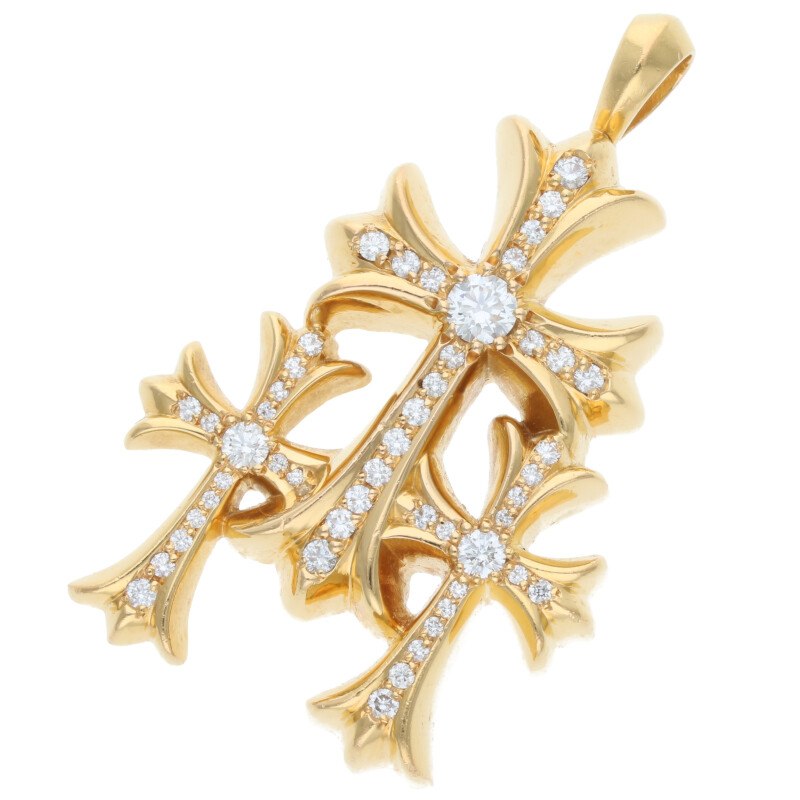 CHROMEHEARTS クロムハーツ 2連 ネックレス クロス ゴールド クロムハーツ 22k Gold Cross クロス ゴールド ダイアモンド