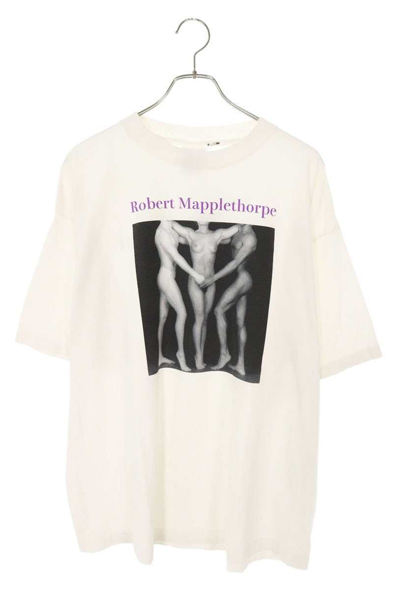 仙マイケル SAINT MICHAEL ×ロバートメイプルソープ 大きさ:XL  25SS  SM-HR8-0000-C19 EMBRACEメイプルソープフォトプリントプルオーバー(白いこと×黒いこと)【205062】【SB01】【メンズ】【中古】bb326#rinkan*S