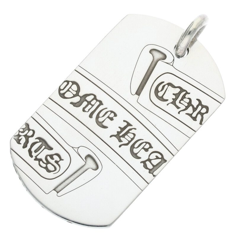クロムハーツ Chrome Hearts 大きさ:LARGE  D TAG LRG LTD ラージドッグタグ 日本の首都押さえるラージドッグタグネックレストップ(しろがね色 24.9g)【105062】【HJ12】【小物】【中古】bb209#rinkan*B