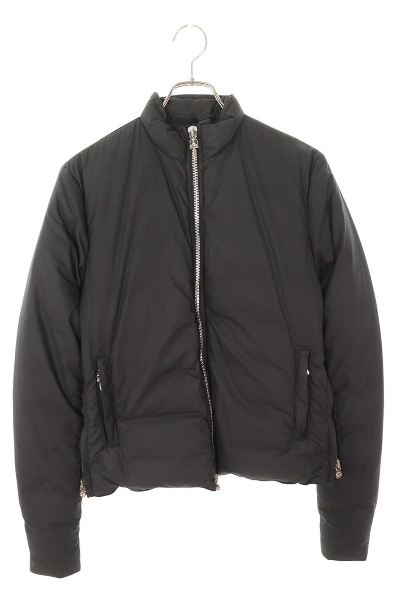 クロムハーツ Chrome Hearts 大きさ:S  PRFCT 完全無欠 ダガージップシングルライダースダウンジャケット(黒いこと×しろがね色)【210152】【GZ11】【メンズ】【中古】bb302#rinkan*B