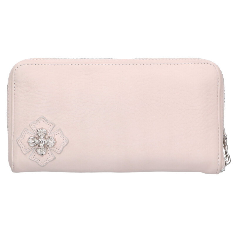 クロムハーツ Chrome Hearts　 REC F ZIP フィリグリー装飾ラウンドジップ財布(ピンク×シルバー)【713052】【SJ02】【小物】【中古】bb17#rinkan*A