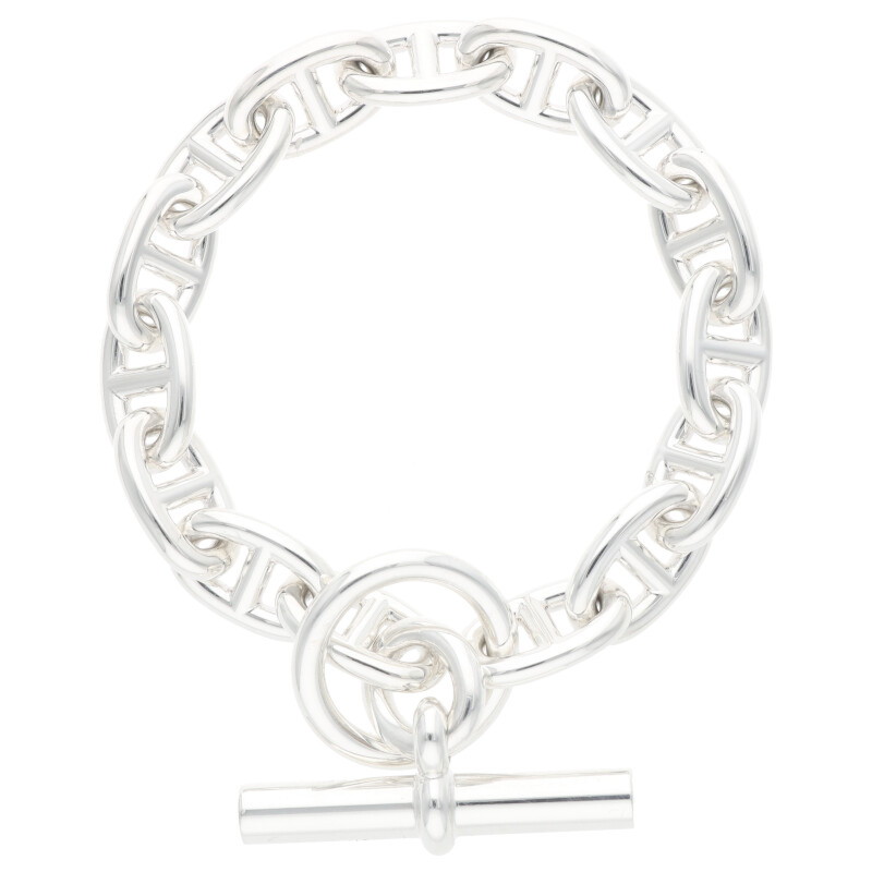 エルメス HERMES　 サイズ:15LINK Chaine d'Ancre MM シェーヌダンクルMMシルバーブレスレット(シルバー 54.5g)【923052】【OS06】【小物】【中古】bb378#rinkan*S