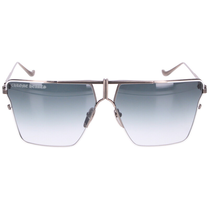 クロムハーツ Chrome Hearts   NIPPLY CHプラステンプルメタルフレームサングラス メガネ((ひな形)しろがね色)【323052】【os06】【小物】【中古】bb51#rinkan*B
