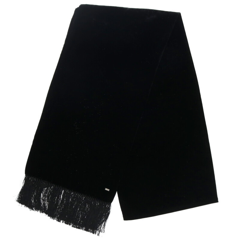 極美品✨ SAINT LAURENT PARIS マフラー　フリンジ　ブラック 極美品✨ SAINT LAURENT PARIS マフラー フリンジ ブラック