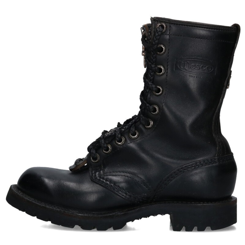 クロムハーツ Chrome Hearts　 FIREMAN ファイヤーマン センターダガージップレースアップレザーブーツ(ブラック×シルバー)【304052】【OS06】【メンズ】【小物】【中古】bb346#rinkan*B画像