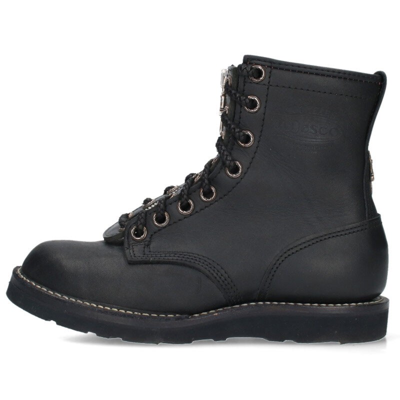 クロムハーツ Chrome Hearts　サイズ:7 1/2E FIREMAN ファイヤーマン センターダガージップレースアップレザーブーツ(ブラック×シルバー)【304052】【SS07】【メンズ】【小物】【中古】bb377#rinkan*B画像