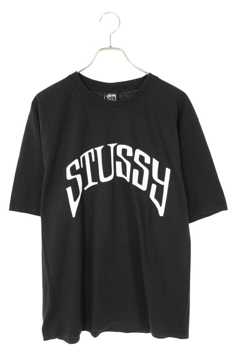 ステューシー STUSSY 大きさ:L  25SS  ARCHED PIGMENT DYED TEE アーチロゴプリントティーシャツ(黒いこと)【213062】【SB01】【メンズ】【中古】bb127#rinkan*A