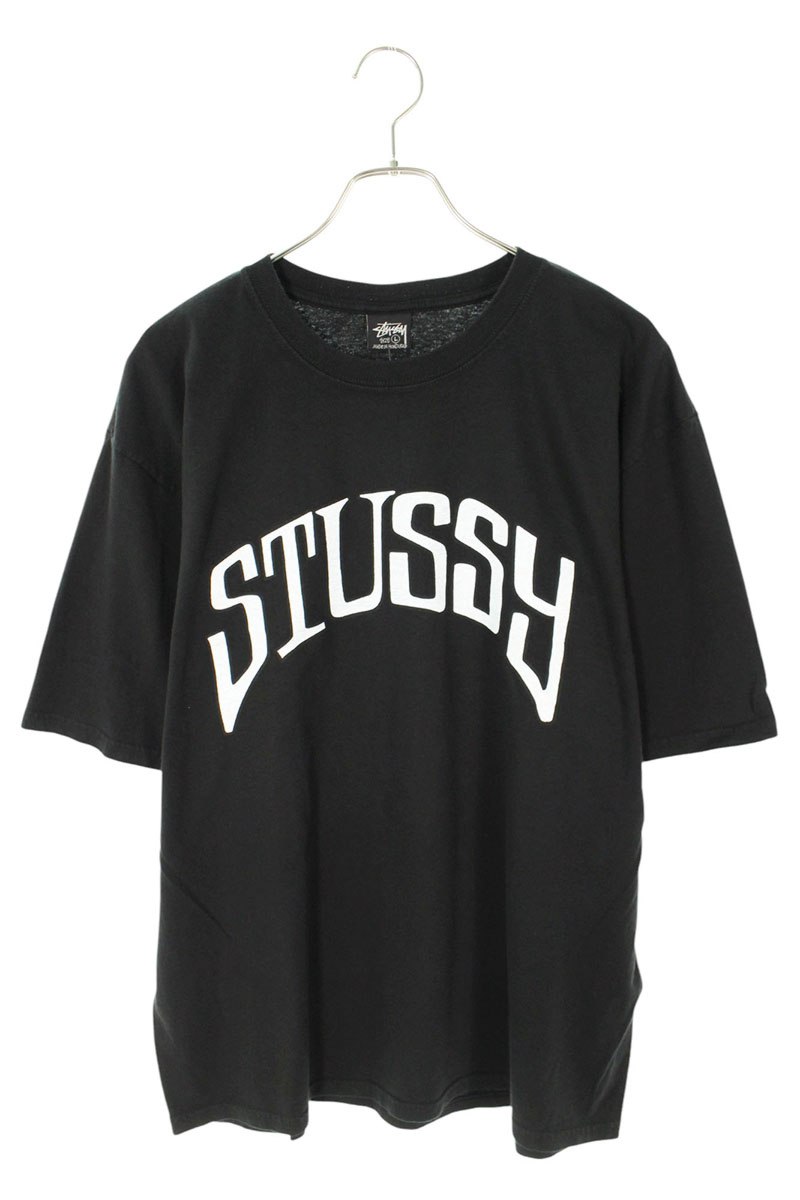 ステューシー STUSSY 大きさ:L  25SS  ARCHED PIGMENT DYED TEE アーチロゴプリントプルオーバー(黒いこと)【914062】【FK04】【メンズ】【中古】bb127#rinkan*A