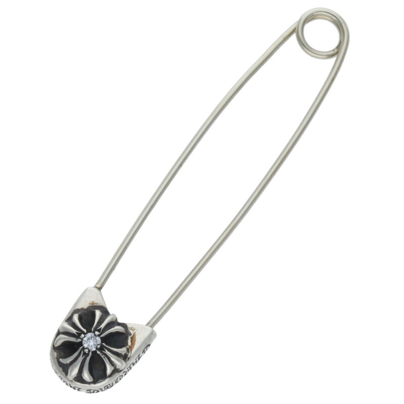 【CHROME HEARTS】 ダイヤ/シルバーネックレストップ SAFETY PIN Chrome Hearts - クロムハーツ SAFETY PIN S P/DMND/スモール