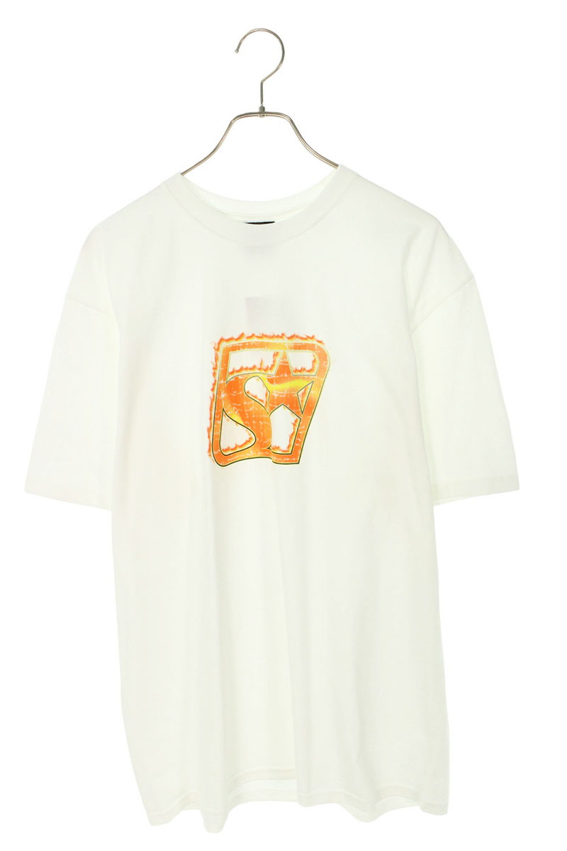 ステューシー STUSSY 大きさ:L  25SS  BLAZE TEE ブレイズロゴプリントティーシャツ(白いこと)【213062】【SB01】【メンズ】【中古】bb127#rinkan*S