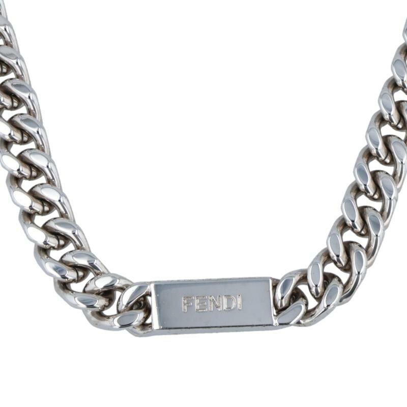 FENDI ロゴプレート シルバーネックレス FENDI フェンディ セレリアプレートネックレス シルバー925