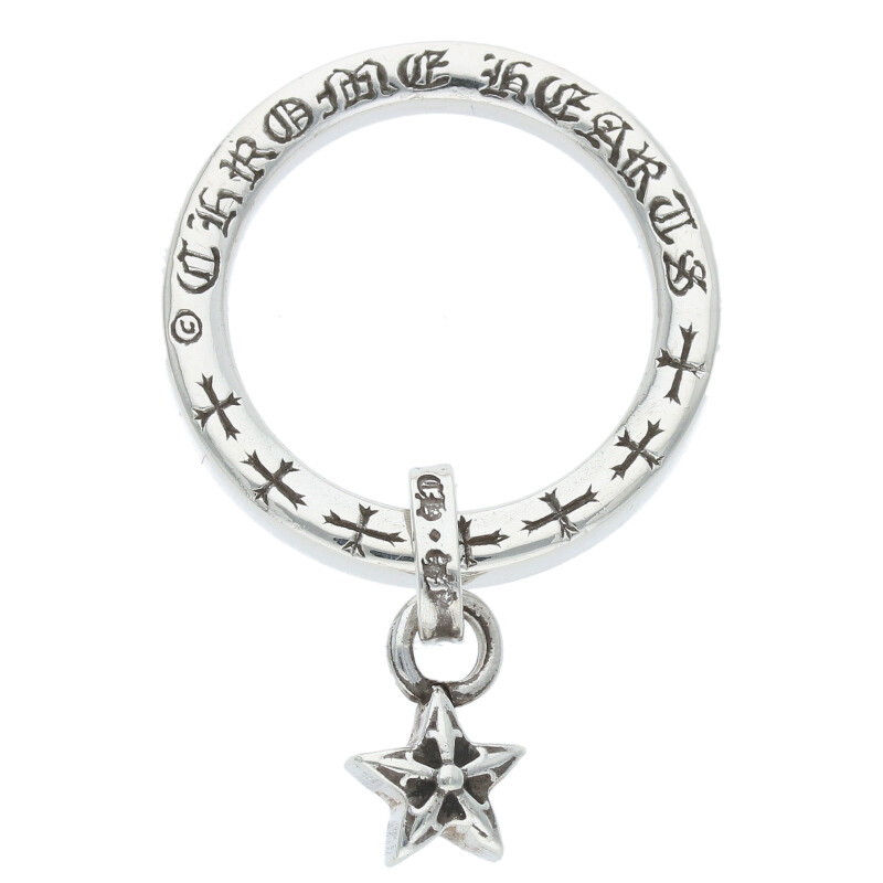 クロムハーツ Chrome Hearts　 サイズ:9号 NTFL W NTFL wスターモチーフ シルバーリング(シルバー 4.56g)【414052】【SJ02】【小物】【中古】bb415#rinkan*B 99,099円