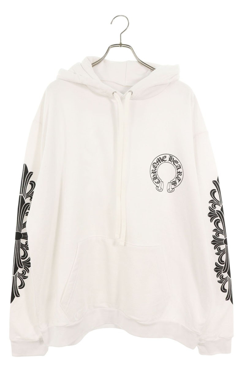 極美品 CHROME HEARTS クロムハーツ ×オフホワイト パーカー XL ☆クロムハーツ×オフホワイトコラボ☆入手困難☆希少 フーディ