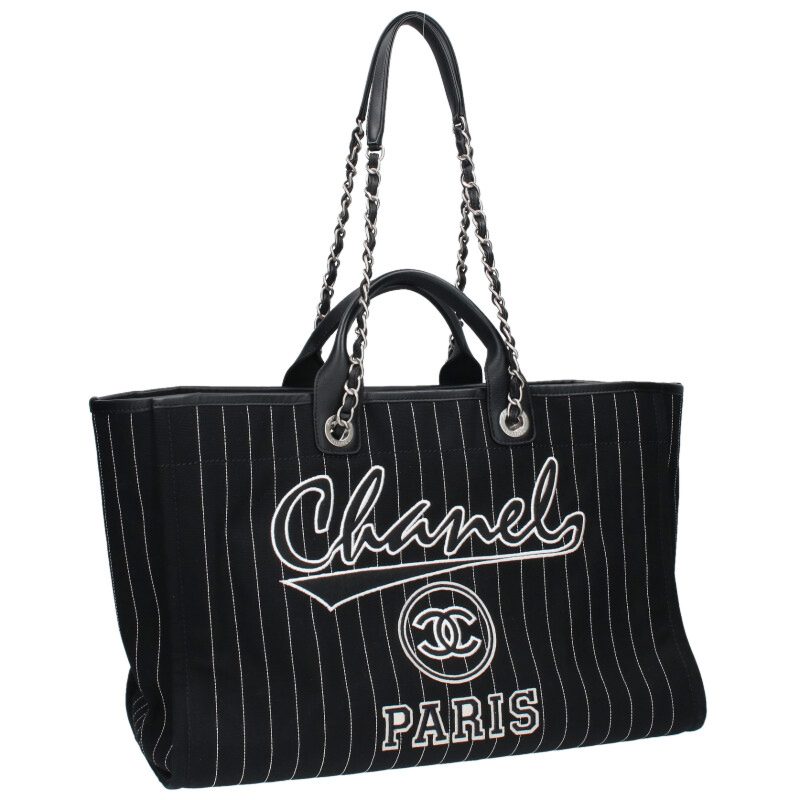 シャネル カーフィアスキン ココマーク 2wayトートバッグ シャネル CHANEL ココマーク 2wayチェーントートバッグ ブラック