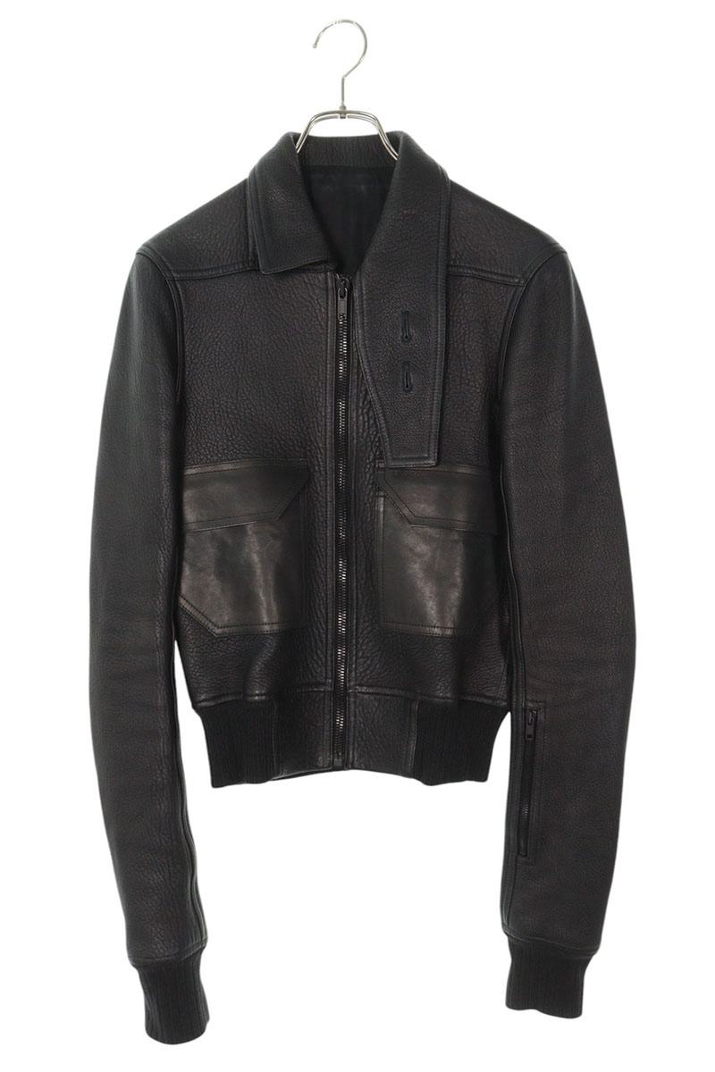 美品 リックオウエンス レザージャケット 48 国内在庫】RICK OWENS ラムレザー ボンバージャケット 48 (RICK