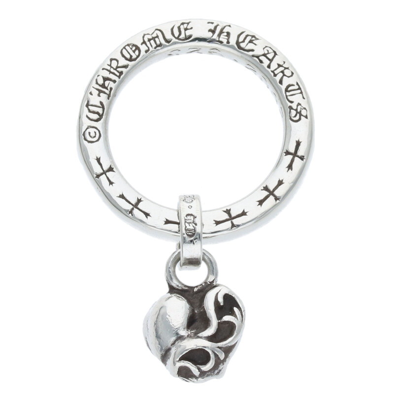 クロムハーツ Chrome Hearts サイズ:6.5号  NTFL W NTFL wハートモチーフ シルバーリング(シルバー 5.95g)【224052】【SJ02】【小物】【中古】bb394#rinkan*B