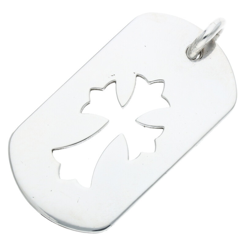 クロムハーツ Chrome Hearts   D TAG LRG CO CRS カットアウトクロス ラージドッグタグネックレストップ(しろがね色 17.7g)【519052】【聞き入れる15】【小物】【中古】bb30#rinkan*B