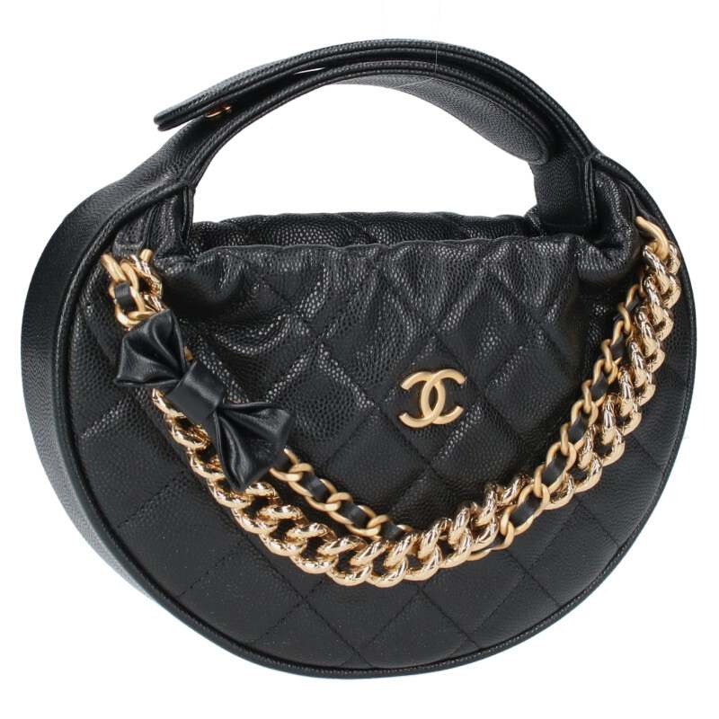 シャネル CHANEL　 AP3943 ミニマトラッセキャビアスキンハンドバッグ(ブラック×ゴールド)【714052】【SB01】【小物】【中古】bb162#rinkan*S