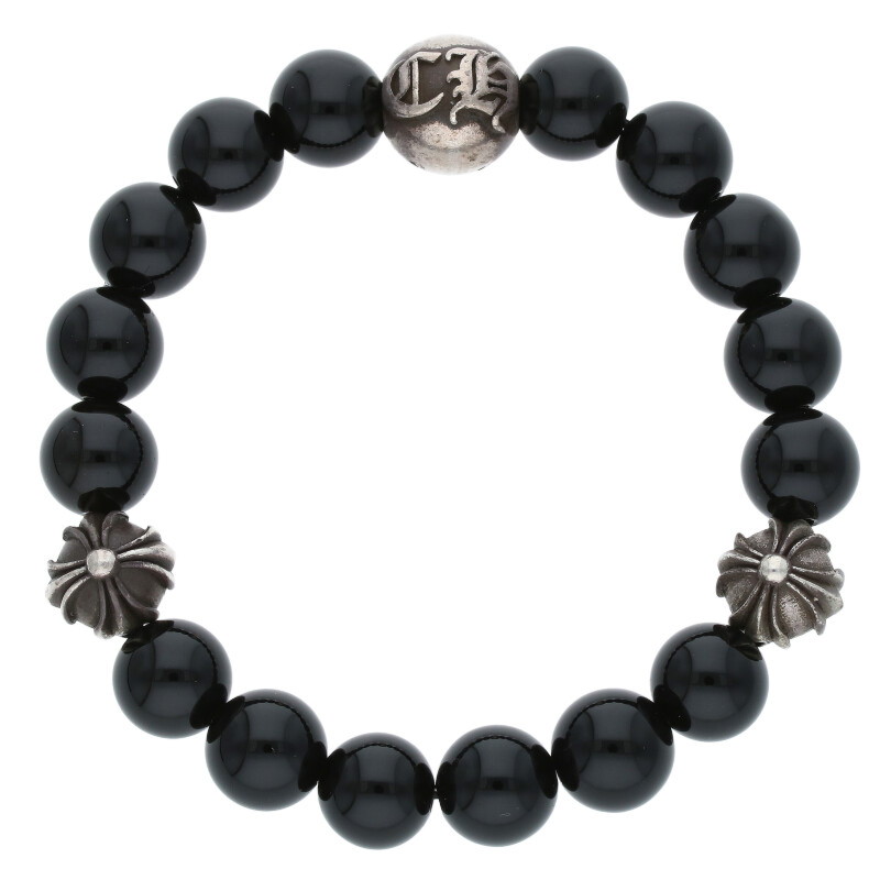 売約済 正規品 クロムハーツ 8mm オニキス ブレスレット BEAD クロス CHROME HEARTS クロムハーツ BEAD ONYX 8mm オニキス ビーズ