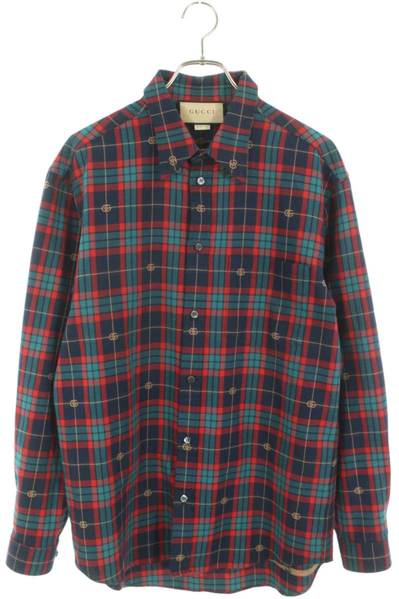 8万 GUCCI オーバーサイズ 半袖シャツ 44 国内本物 グッチ プレゼント GUCCI(グッチ) 18SS ミケーレ期 ZAAZX Oversized Tartan Check S