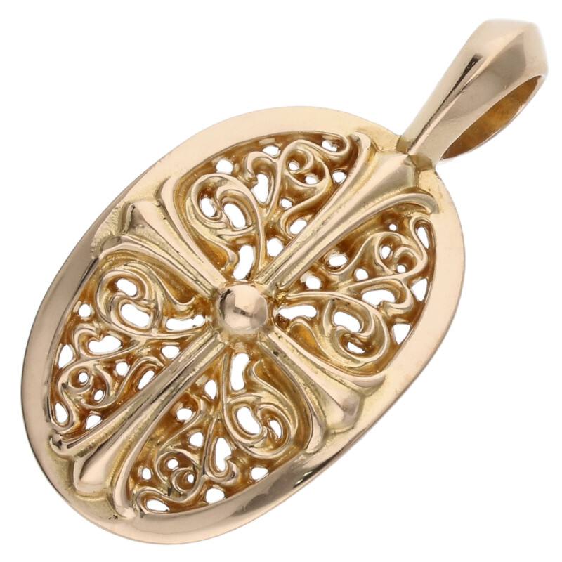 クロムハーツ Chrome Hearts   22K CLSC OVAL 古典派音楽オーバル ゴールド頸飾りいの一番(黄色ゴールド 8.29g)【105052】【SS07】【小物】【中古】bb377#rinkan*B