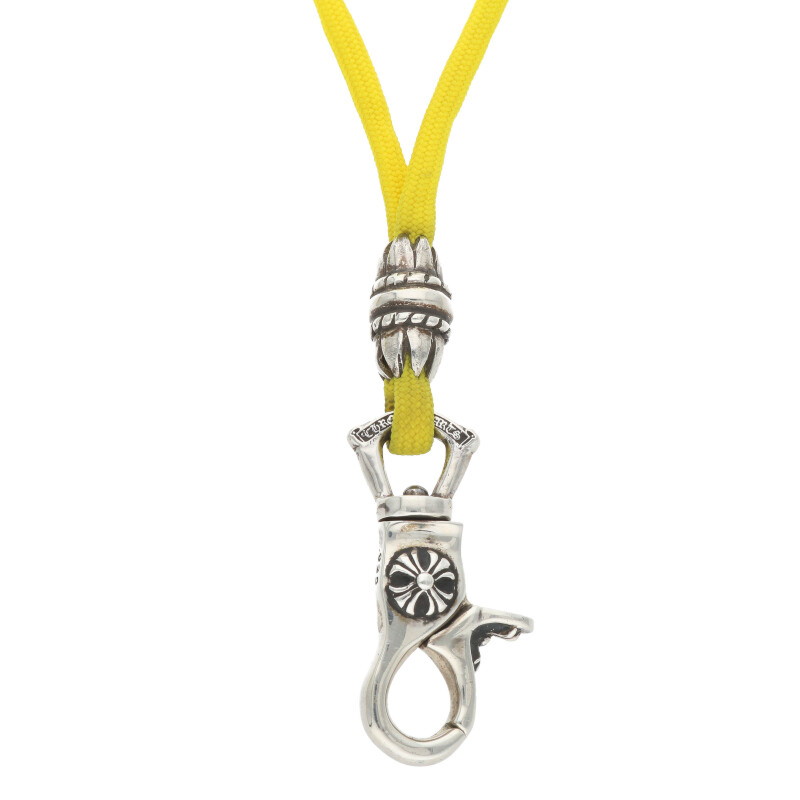 クロムハーツ Chrome Hearts　 CH LANYARS ランヤード クロスクリップホルダーネックレス(シルバー×イエロー 総重量27.44g)【105052】【SJ02】【小物】【中古】bb17#rinkan*B 162,162円