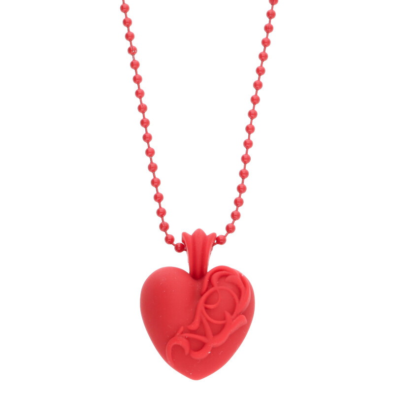 クロムハーツ Chrome Hearts   RUBBER HEART 天然ゴムハート型 シリコンラバーネックレス(赤いこと 総掛け目11.23g)【205052】【SS07】【小物】【中古】bb17#rinkan*C メンズジュエリー・アクセサリー-ジュエリー・アクセサリー-ネックレス・ペンダント