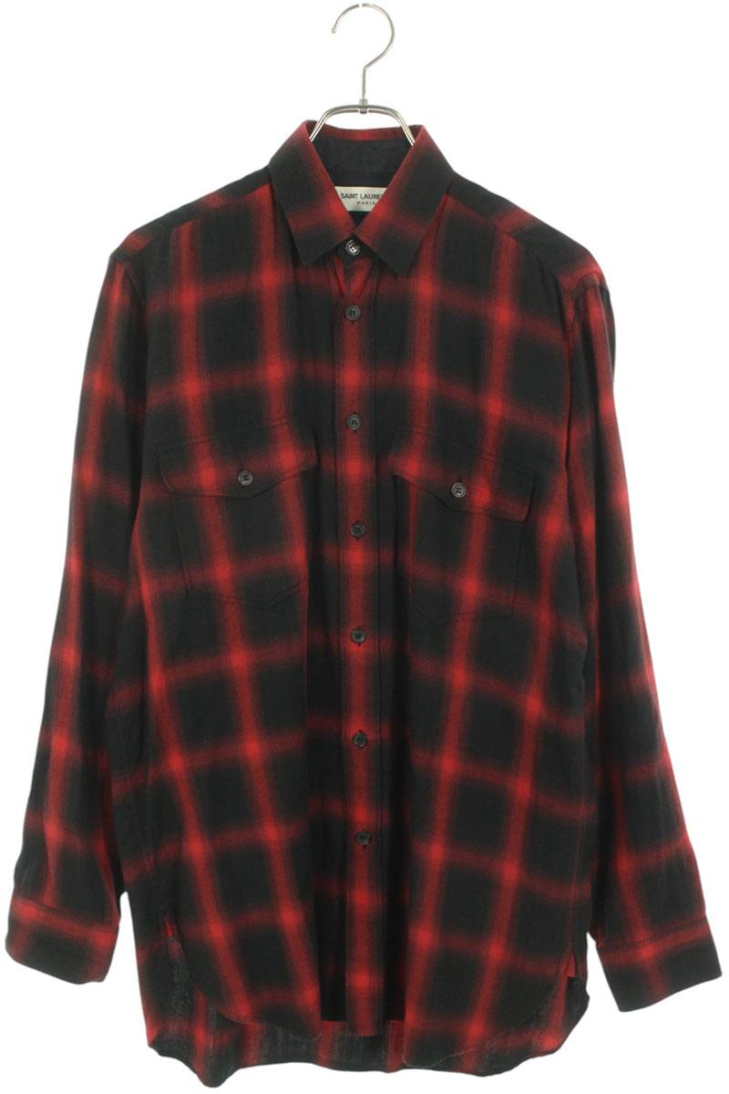 Saint Laurent 長袖シャツ SAINT LAURENT PARIS】サンローランパリ『水玉柄 シルク 長袖