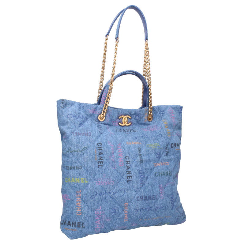 CHANEL デニムトートバッグ ロゴ刺繍 CHANEL デニムトートバッグ ロゴ刺繍 今日特価】Chanel Denim