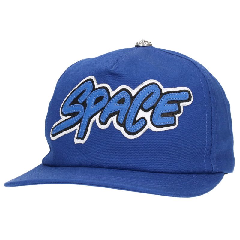 クロムハーツ Chrome Hearts　 サイズ:ONE SIZE TRUCKER CAP トラッカーキャップ SPACEレザーパッチクロスボール付帽子(ブルー)【205052】【SJ02】【小物】【中古】bb412#rinkan*A